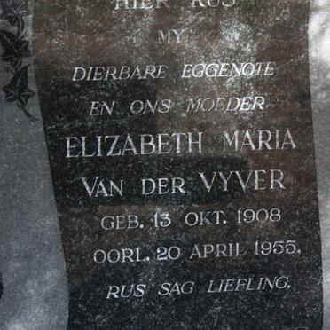 VYVER Elizabeth Maria, van der 1908-1955 