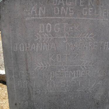 KOTZE Johanna Margaretha 1931-1946