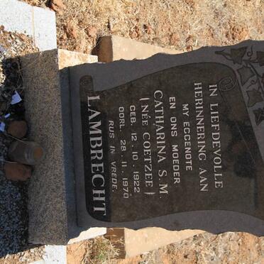 LAMBRECHT Catharina S.M. nee COETZEE 1922-1970