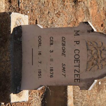 COETZEE M.P. nee SMIT 1876-1951