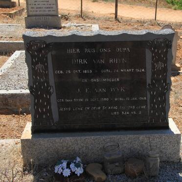 RHYN Dirk van 1853-1924 &amp; J.E. VAN  WYK 1880-1968
