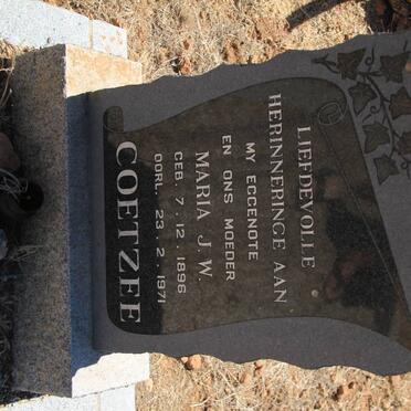 COETZEE Maria J.W. 1896-1971