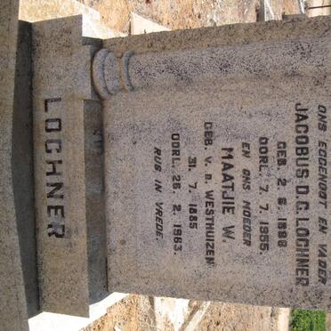 LOCHNER Jacobus D.G. 1888-1955 &amp; Maatjie V.D. WESTHUIZEN 1885-1963