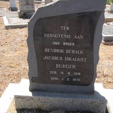 BURGER Hendrik Schalk Jacobus 1919-1970