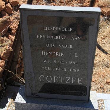 COETZEE Hendrik J.E. 1893-1989