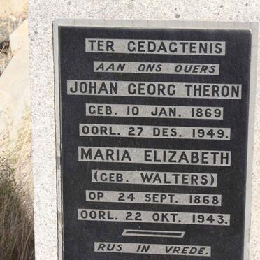 THERON Johan Georg 1869-1949 &amp; Maria Elizabeth WALTERS 1868-1943