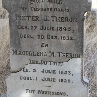 THERON Pieter J. 1845-1932 &amp; Magdalena M. DU TOIT 1853-1928