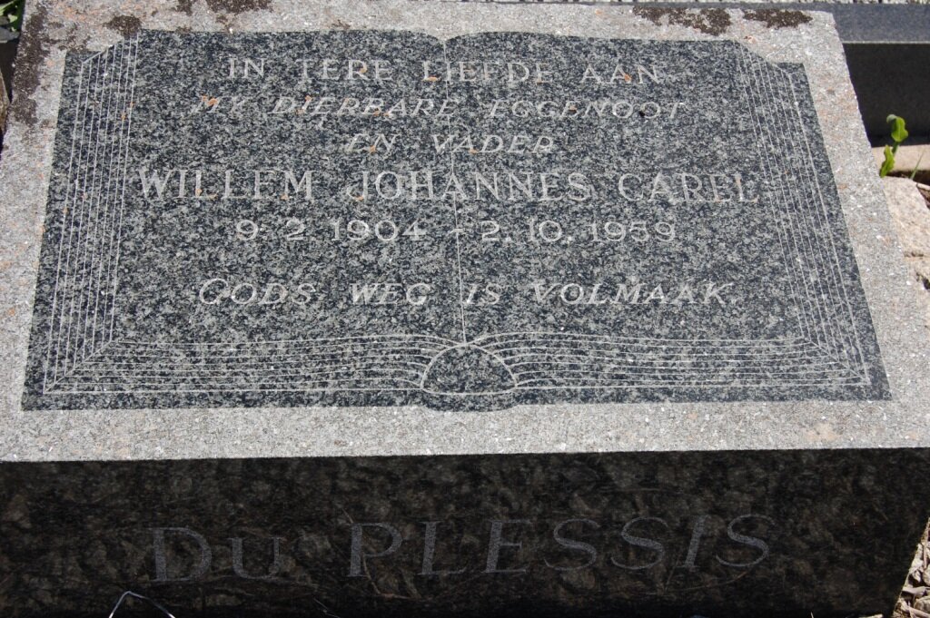 PLESSIS Willem Johannes Carel, du 1904-1959