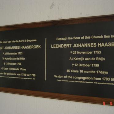 Western Cape, TULBAGH, Oude Kerk Volksmuseum, memorials