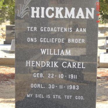 HICKMAN William Hendrik Carel 1911-1983