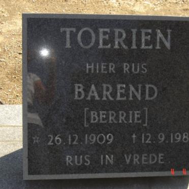 TOERIEN BAREND 1909-1989