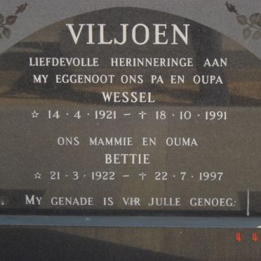 VILJOEN Wessel 1921-1991 &amp; Bettie 1922-1997