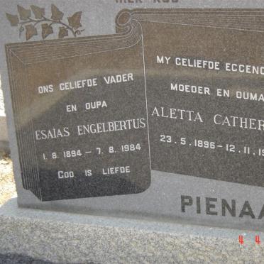 PIENAAR Esaias Engelbertus 1894-1984 &amp; Aletta Catherina 1896-1968