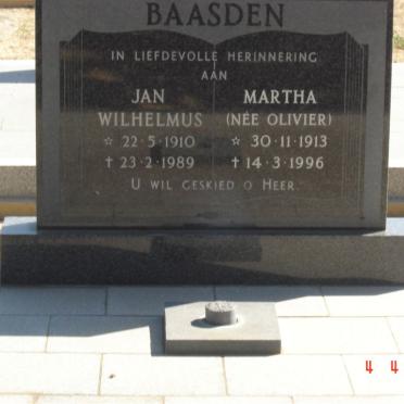 BAASDEN Jan Wilhelmus 1910-1989 &amp; Martha OLIVIER 1913-1996