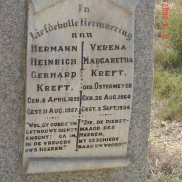 KREFT Hermann Heinrich Gerhard 1855-1927 &amp; Verena Margaretha OSTERMEYER 1864-1934