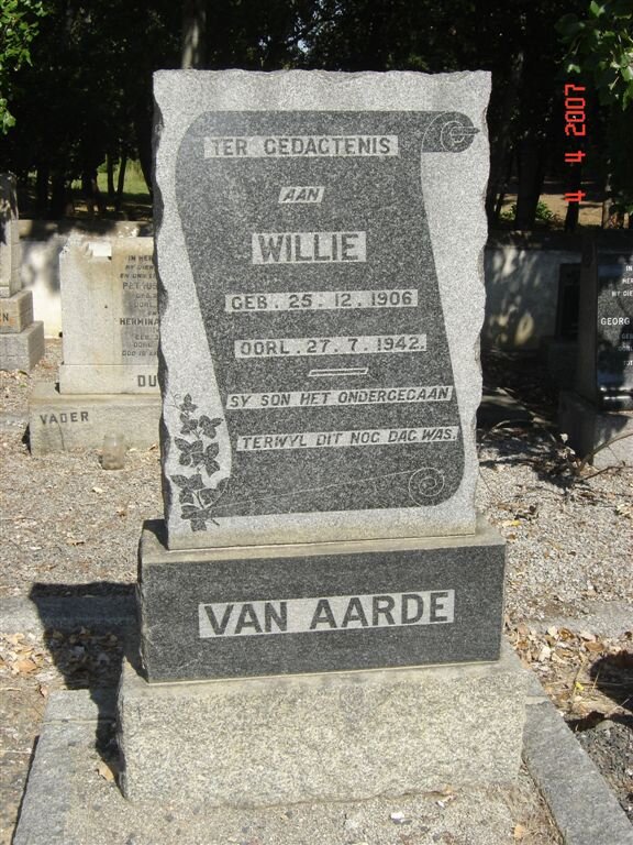 AARDE Willie, van 1906-1942
