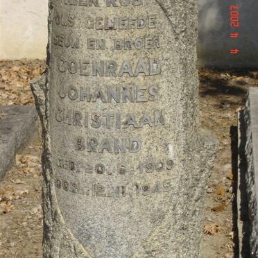 BRAND Coenraad Johannes Christiaan 1909-1945