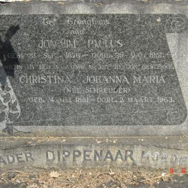 DIPPENAAR Joachim Paulus 1878-1951 &amp; Christina Johanna Maria SCHREUDER 1881-1963