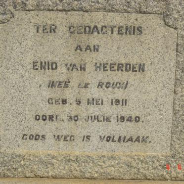 HEERDEN Enid, van nee LE ROUX 1911-1940