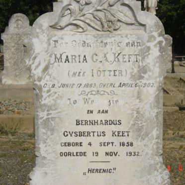 KEET Bernhardus Gysbertus 1858-1932 &amp; Maria G.A. LOTTER 1863-1902