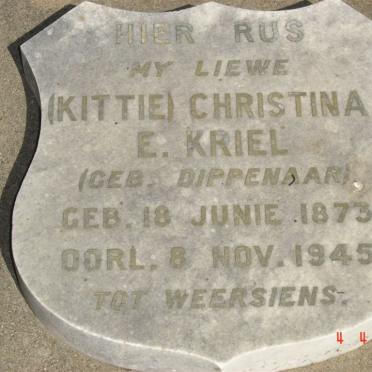 KRIEL Christina E. nee DIPPENAAR 1873-1945