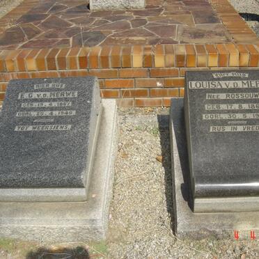 MERWE E.G., v.d. 1867-1940 &amp; Louisa ROSSOUW 1863-1946