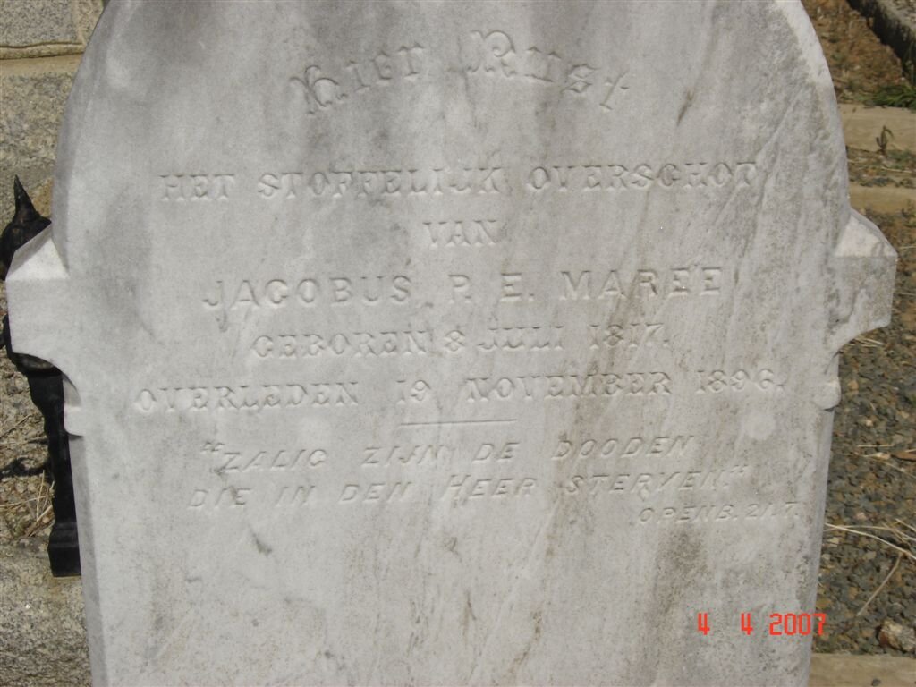 MAREE Jacobus P.E. 1817-1896