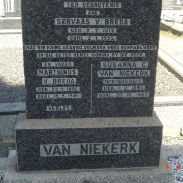 NIEKERK Marthinus v. Breda, van 1886-1941 &amp; Susanna C. WINTERBACH 1890-1982 :: VAN NIEKERK Servaas v. Breda  1913-1935
