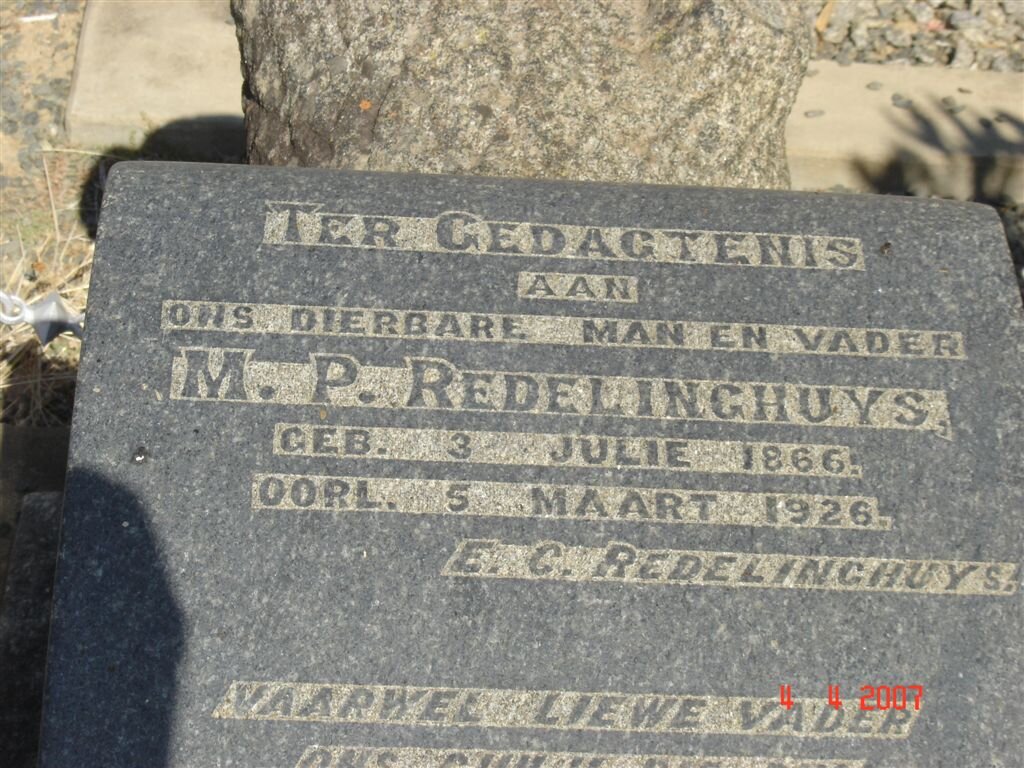 REDELINGHUYS M.P. 1866-1926