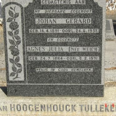 TULLEKEN Johan Gerard, van Hoogenhouck 1891-1951 &amp; Agnes Julia WEICH 1884-1971