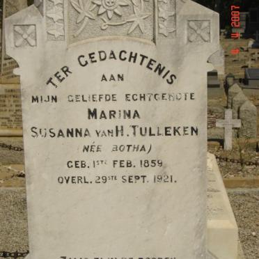 TULLEKEN Marina Susanna, van H. nee BOTHA 1859-1921