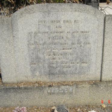 VISSER Dirk J.D. 1877-1950 &amp; Johanna C.E. VAN ZYL 1882-1956