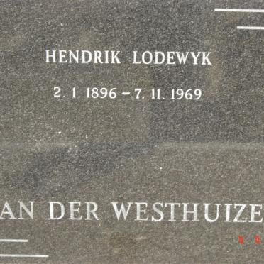 WESTHUIZEN Hendrik Lodewyk, van der 1896-1969