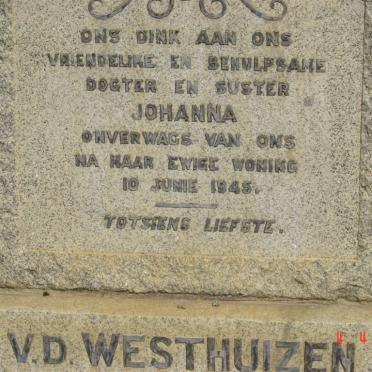 WESTHUIZEN Johanna v.d. -1945