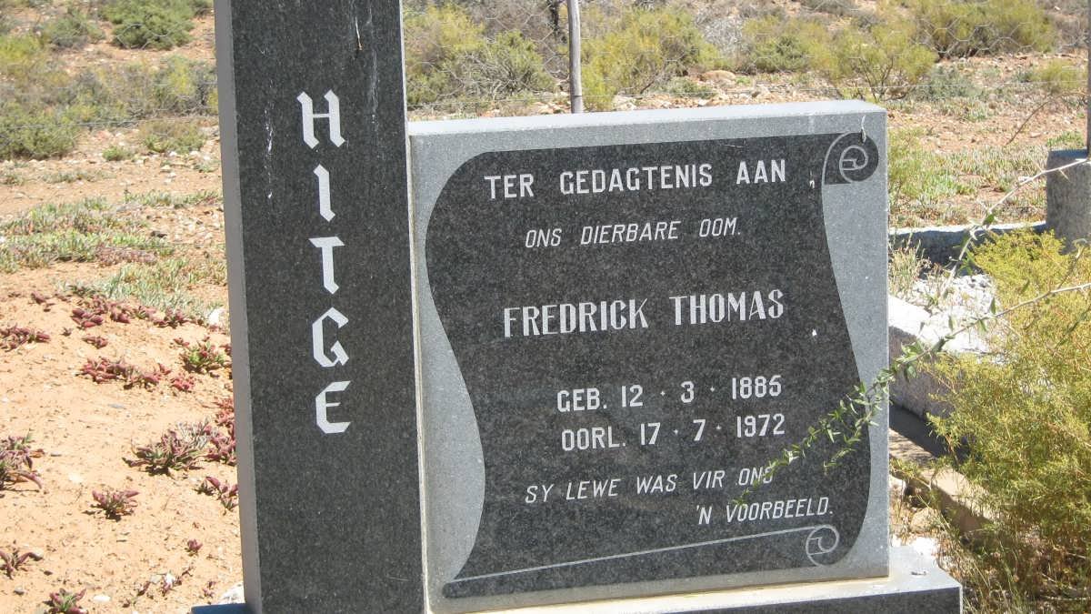 HITGE Fredrick Thomas 1885-1972