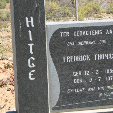 HITGE Fredrick Thomas 1885-1972