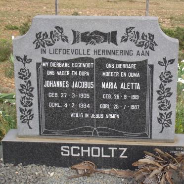 SCHOLTZ Johannes Jacobus 1905-1984 &amp; Maria Aletta 1919-1987