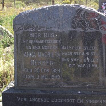 BEKKER Anna Magrieta 1894-1949