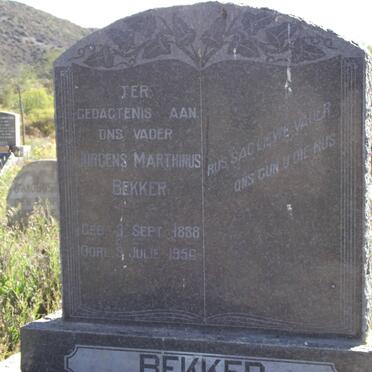 BEKKER Jurgens Marthinus 1888-1956