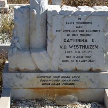 WESTHUIZEN Catherina E., v.d. nee V.D. SPUY 1882-1947