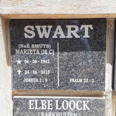 SWART M.C. nee SMUTS 1942-2015