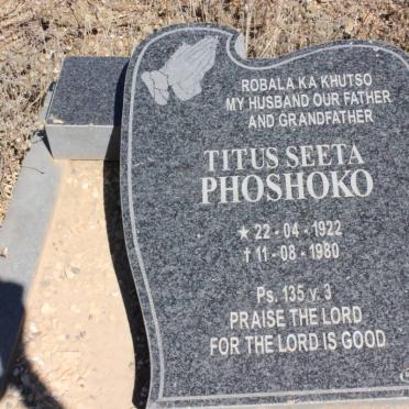 PHOSHOKO Titus Seeta 1922-1980