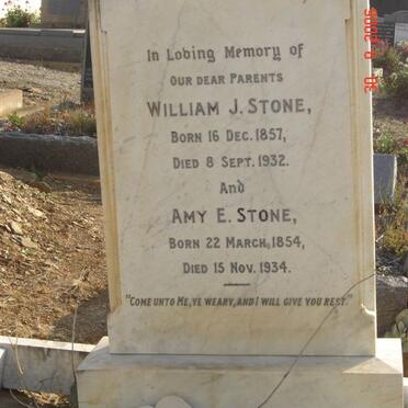 STONE William J. 1857-1932 &amp; Amy E. 1854-1934