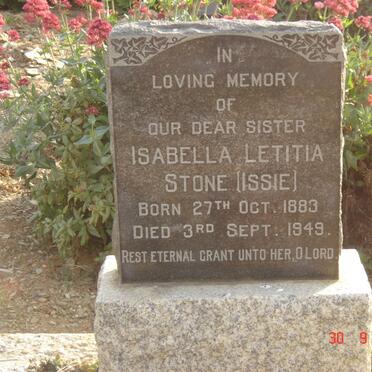 STONE Isabella Letitia 1883-1949