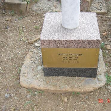 ROOYEN Martha Catharina, van nee BARNARD 1906-1995