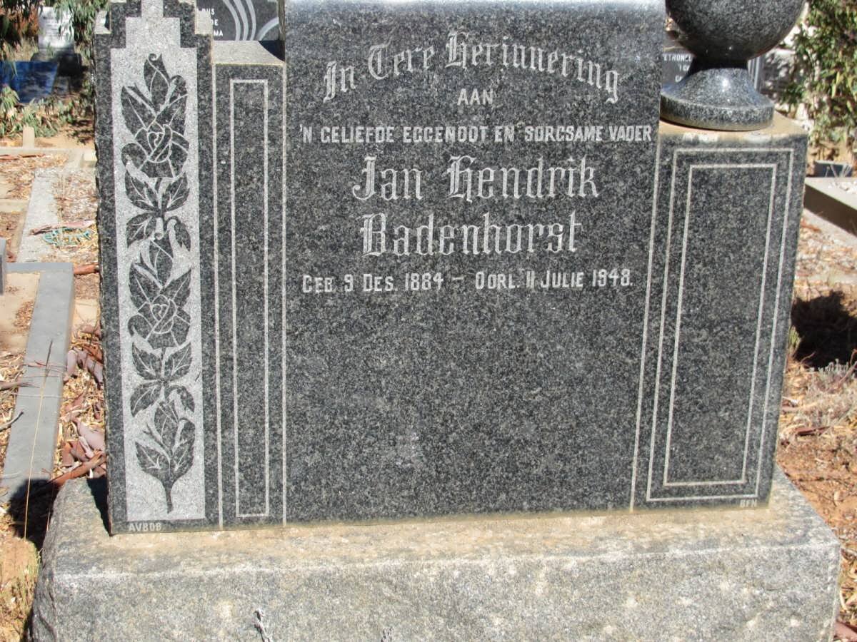 BADENHORST Jan Hendrik 1884-1948