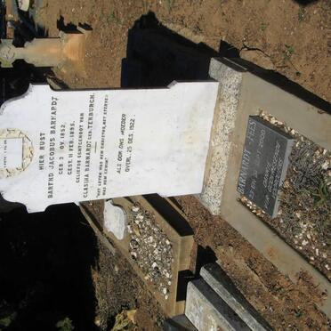 BARNARDT Barend Jacobus 1852-1895 &amp; Clasina TERBURGH -1922