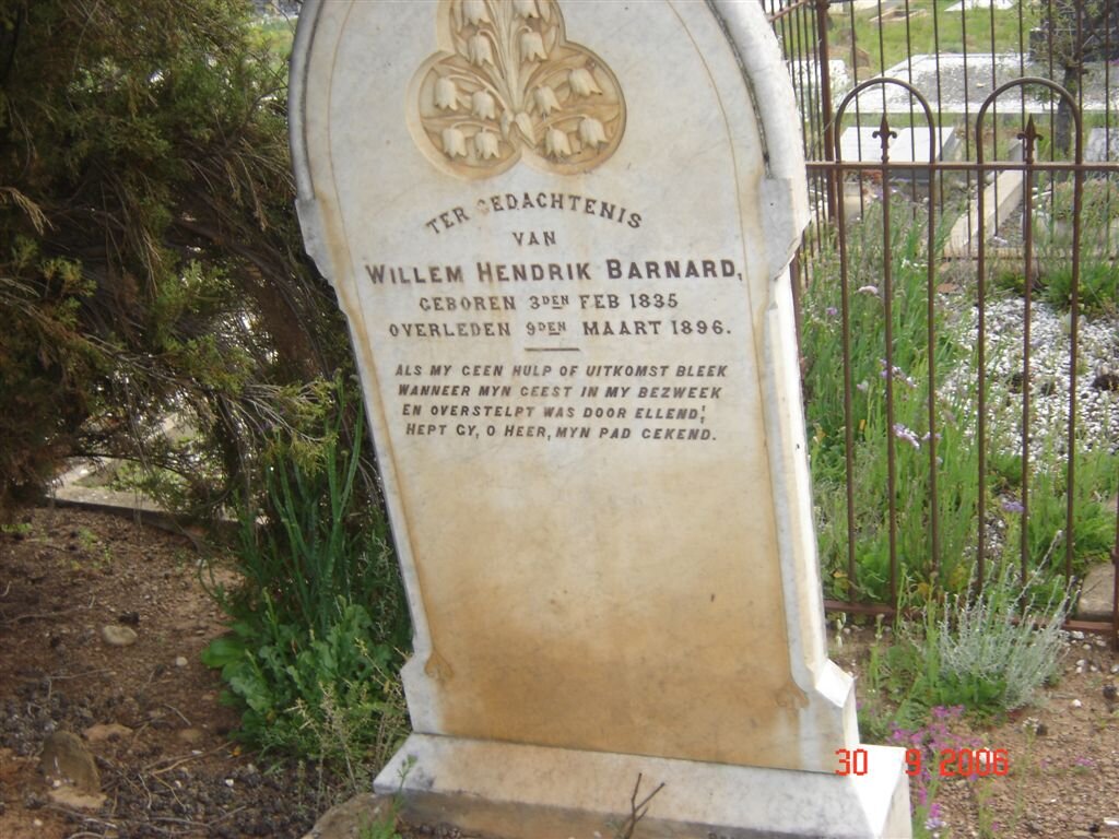BARNARD Willem Hendrik 1835-1896