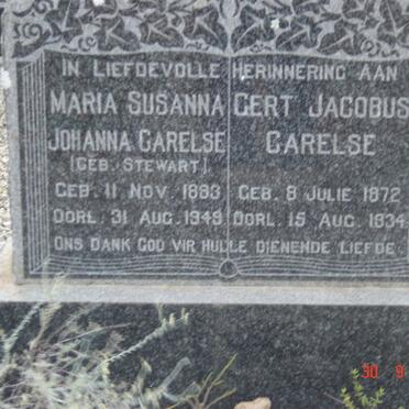 CARELSE Gert Jacobus 1872-1934 &amp; Maria Susanna Johanna STEWART 1883-1949
