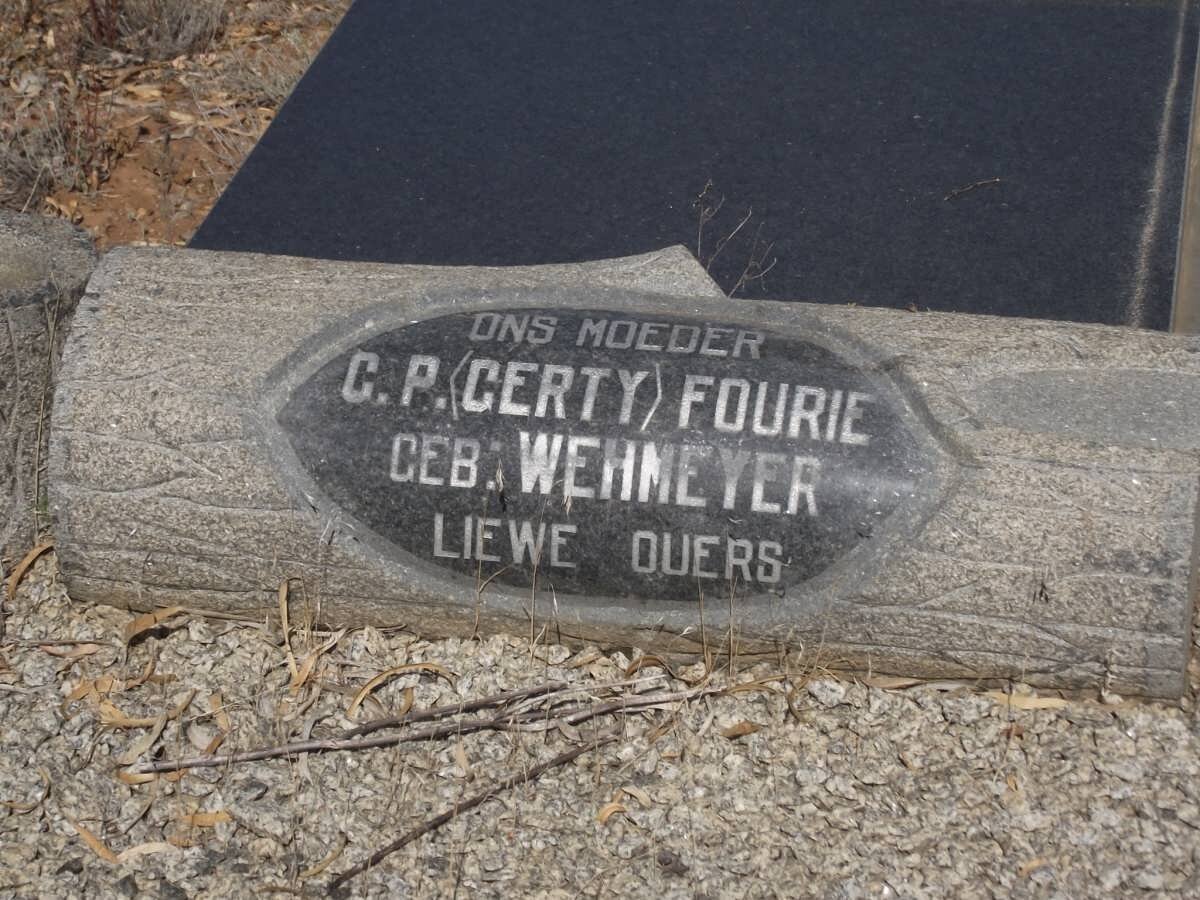 FOURIE G.P. nee WEHMEYER